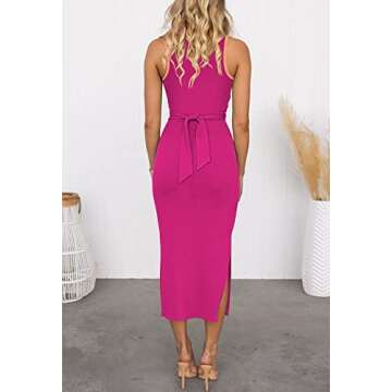 Cut Out Summer Dresses Women Long Cocktail Party Club Beach Ruched Knit Maxi Dress Slit Pitaya S
