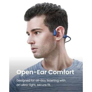 SHOKZ OpenRun (AfterShokz Aeropex) - Open-Ear Bluetooth Bone Conduction Sport Headphones - Sweat Res...