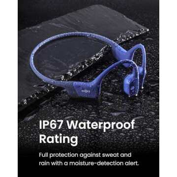SHOKZ OpenRun (AfterShokz Aeropex) - Open-Ear Bluetooth Bone Conduction Sport Headphones - Sweat Resistant Wireless Earphones for Workouts and Running - Built-in Mic, with Headband