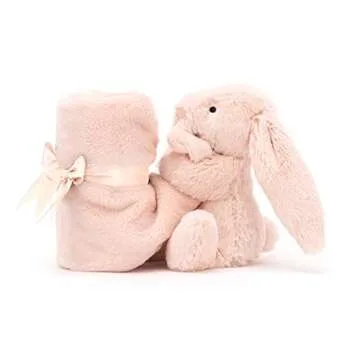 Jellycat Bashful Blush Bunny Soother, 13.5 inches - Security Blanket & Lovey for Babies - Baby Gift