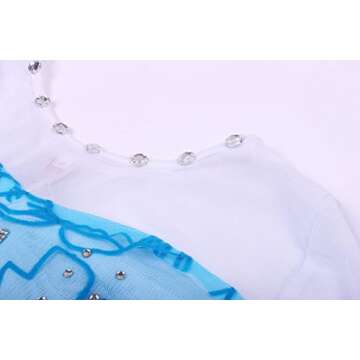 JerrisApparel Princess Dress Queen Costume Cosplay Dress Up with Accessories (5-6, Blue with Accessories)