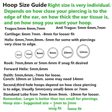 Best 20G 8mm Hypoallergenic Nose Ring Hoop for Sensitive Skin