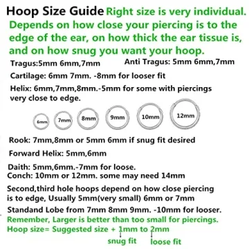 Best 20G 8mm Hypoallergenic Nose Ring Hoop for Sensitive Skin