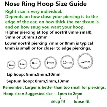 Best 20G 8mm Hypoallergenic Nose Ring Hoop for Sensitive Skin