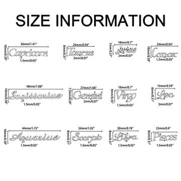 WOKOTO 120Pcs Silver Zodiac Nail Charms for Creative Nail Art Designs