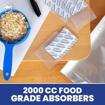 Wallaby 2000cc Oxygen Absorbers - 20 Count (Individually Sealed) - for Long Term Food Storage & Survival, Mylar Bags, Canning, Harvest Right Freeze Dryer