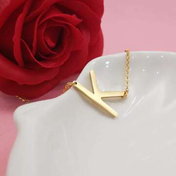 MOMOL 18K Gold Plated Personalized Initial Necklace