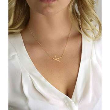 MOMOL 18K Gold Plated Personalized Initial Necklace