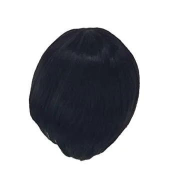 OYSRONG Women's Short Black Full Bang Straight Wig Mushroom Hairstyle Cosplay/daily Heat Resistant Fibre Halloween Wig