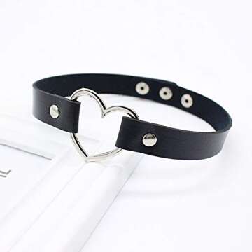Leather Choker Collar For Women,Sexy Soft PU Leather Choker Necklace (Pink)