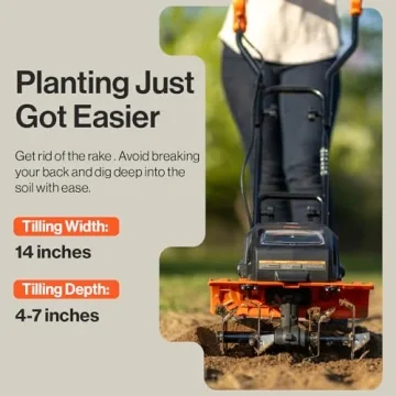 SuperHandy Electric Tiller-Cultivator with 40V Battery