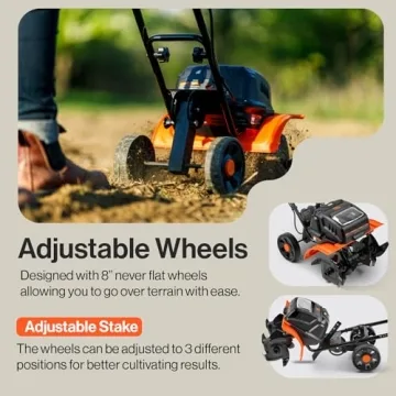 SuperHandy Electric Tiller-Cultivator with 40V Battery