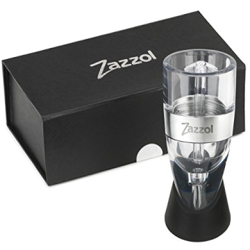 Zazzol Wine Aerator Decanter - Multi Stage Design with Gift Box - Recommended by Business Insider Luxury Aluminum Ring