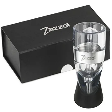 Zazzol Wine Aerator Decanter - Multi Stage Design with Gift Box - Recommended by Business Insider Luxury Aluminum Ring
