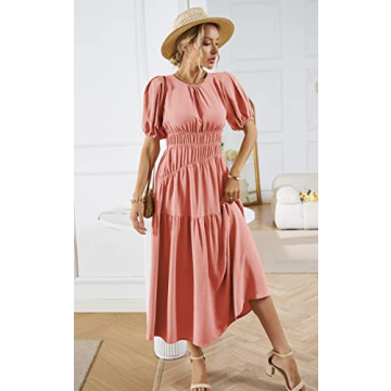 Flattering ECOWISH Summer Dress in Pink – All Sizes