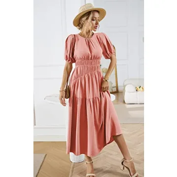 Flattering ECOWISH Summer Dress in Pink – All Sizes
