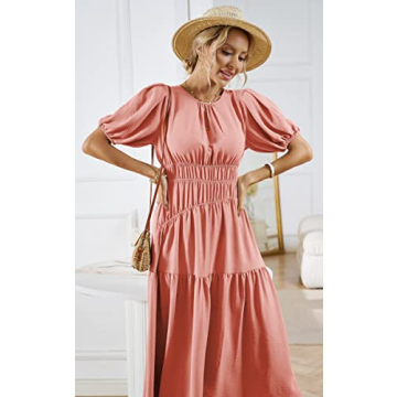 Flattering ECOWISH Summer Dress in Pink – All Sizes