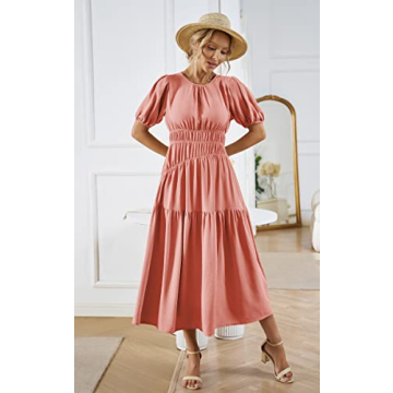 Flattering ECOWISH Summer Dress in Pink – All Sizes