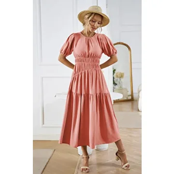 Flattering ECOWISH Summer Dress in Pink – All Sizes
