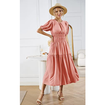 Flattering ECOWISH Summer Dress in Pink – All Sizes