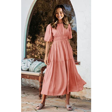 Flattering ECOWISH Summer Dress in Pink – All Sizes