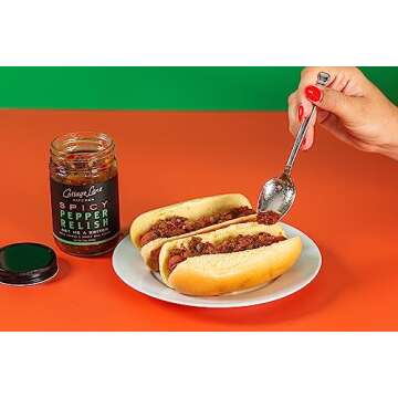 Cottage Lane Kitchen Pepper Relish - Hot & Sweet Chile Peppers. Spicy Jalapenos Bell Peppers - Sub for Hot Sauce, Chow Chow, Salsa 12oz Jar
