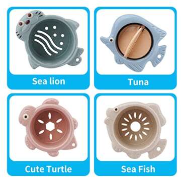 Toddler Bath Toys for Kids Ages 1-3 | 9PCS Bathtub Mold Free Bath Toy for Babies | Infants Bath tub ...