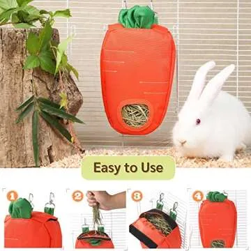 JanYoo Durable Hay Feeder Bag for Guinea Pigs & Rabbits