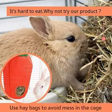 JanYoo Durable Hay Feeder Bag for Guinea Pigs & Rabbits