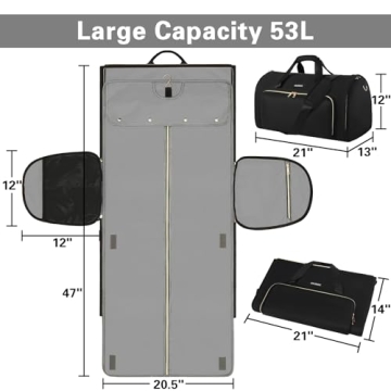 Convertible Garment Duffle Bag with Backpack Straps