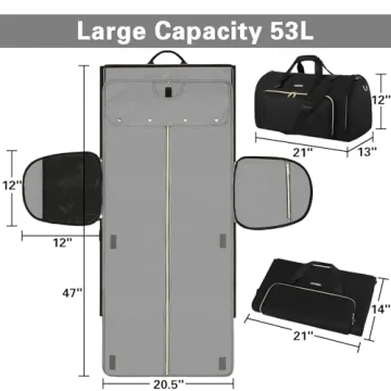 Convertible Garment Duffle Bag with Backpack Straps