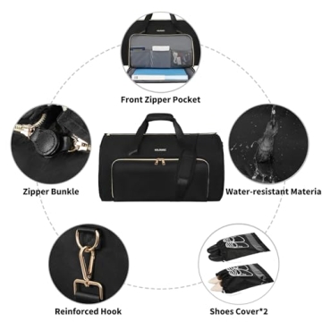 Convertible Garment Duffle Bag with Backpack Straps