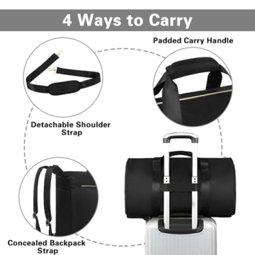 Convertible Garment Duffle Bag with Backpack Straps