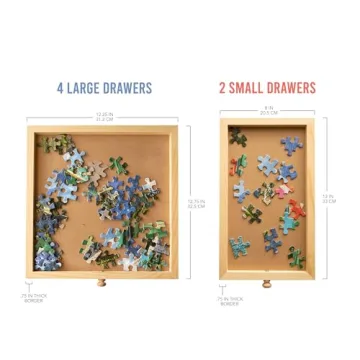 PLAYVIBE Rotating Jigsaw Puzzle Board with Storage Drawers
