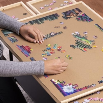 PLAYVIBE Rotating Jigsaw Puzzle Board with Storage Drawers