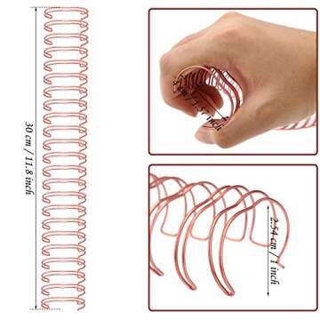 Zonon 6-Piece Twin Loop Binding Wire (Rose Gold) for Document Binding