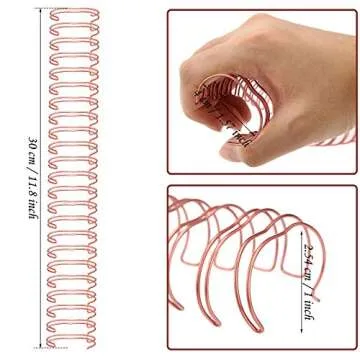 Zonon 6-Piece Twin Loop Binding Wire (Rose Gold) for Document Binding