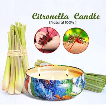 YUCH Citronella Soy Candle - Perfect for Indoor & Outdoor Use