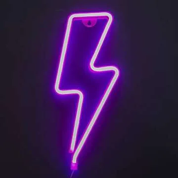 Lightning Bolt Neon Signs-Led Signs for Wall Decor USB or Battery Lightning LED light for decoration Neon Signs for Bedroom Lightning Bolt Led for Christmas Party Kids Girls Living Room,Pink