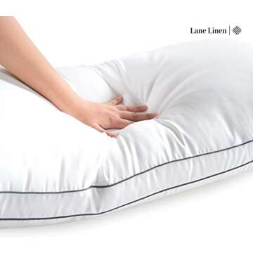 LANE LINEN Bed Pillows for Sleeping - Hotel Pillows Set, Luxury Supportive Pillows, Gusseted Firm Pillow for Side Sleepers