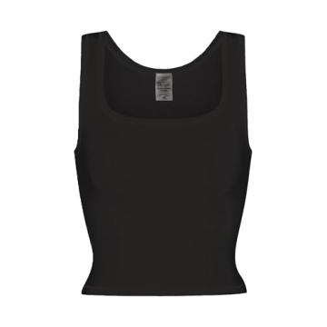 Danysu Women Cotton Rib Tank with Built-In Bra