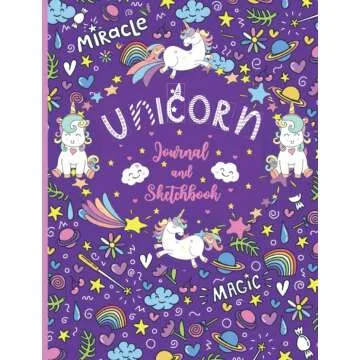 Unicorn Themed Journal and Sketchbook for Girls