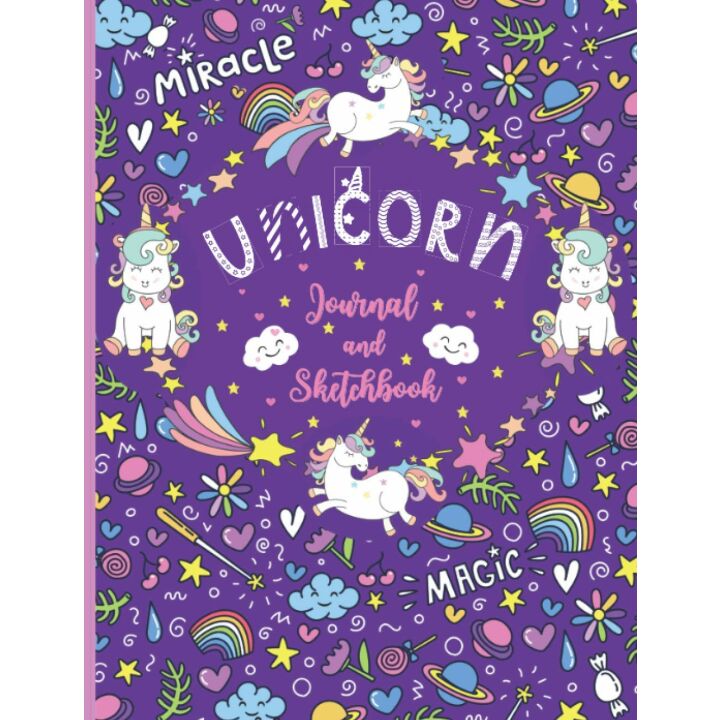 Unicorn Themed Journal and Sketchbook for Girls