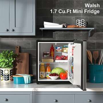 Walsh Compact Refrigerator - Mini Fridge with Reversible Doors & Energy Efficiency