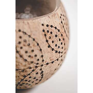 Handmade Natural Coconut Candle Holder - Eco-Friendly Décor