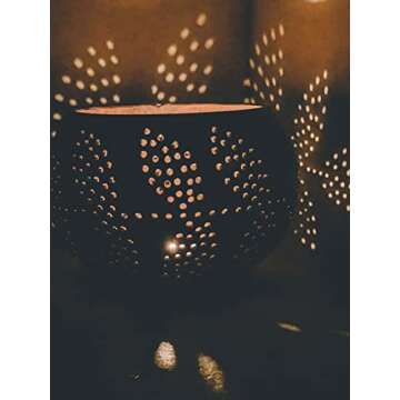 Handmade Natural Coconut Candle Holder - Eco-Friendly Décor