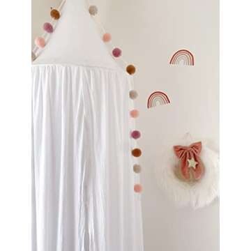 MON AMI Festive Fur Wreath, Soft Plush Christmas Door Wreath & Winter Wreath with Festive Pink Bow and Gold Stars, Christmas Decoration, Wall Decor 12 inches