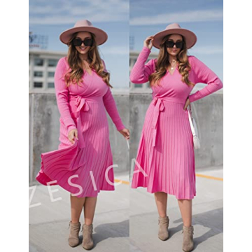 ZESICA Stylish Fall Sweater Dress for Women