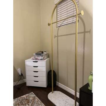 Gold Garment Rack, Modern Coat Racks Freestanding for Hanging Clothes Heavy-duty Clothing Rack with ...