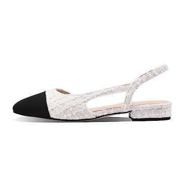 Chic JiaBinji Slingback Flats for Women - Two Tone Pumps